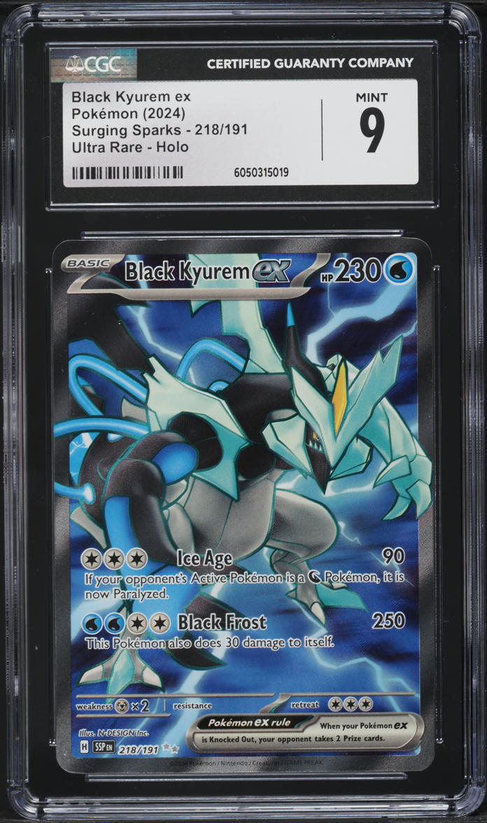 2024 Pokemon SV Surging Sparks Full Art Black Kyurem ex #218 CGC 9 MINT