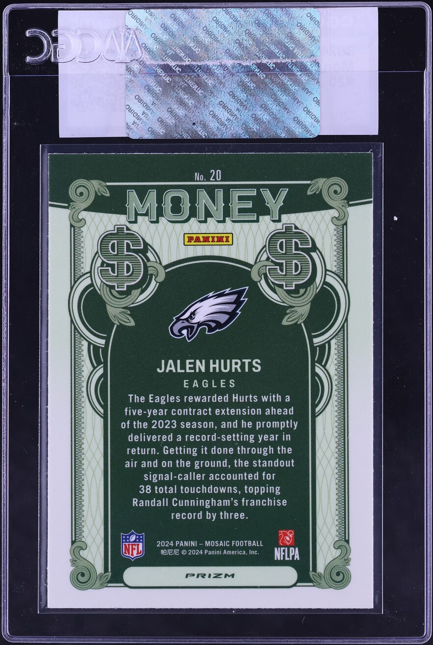 2024 Panini Mosaic Money Jalen Hurts #20 CGC AUTH