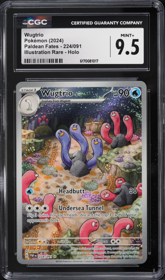2024 Pokemon Scarlet & Violet Paldean Fates IR Wugtrio #224 CGC 9.5 MINT+