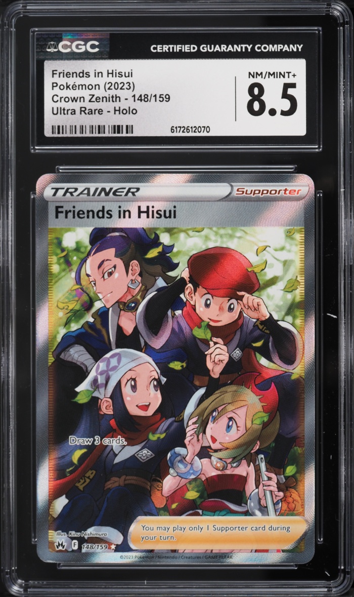 2023 Pokemon Sword & Shield Crown Zenith Full Art Friends In Hisui #148 CGC 8.5 NM-MT+
