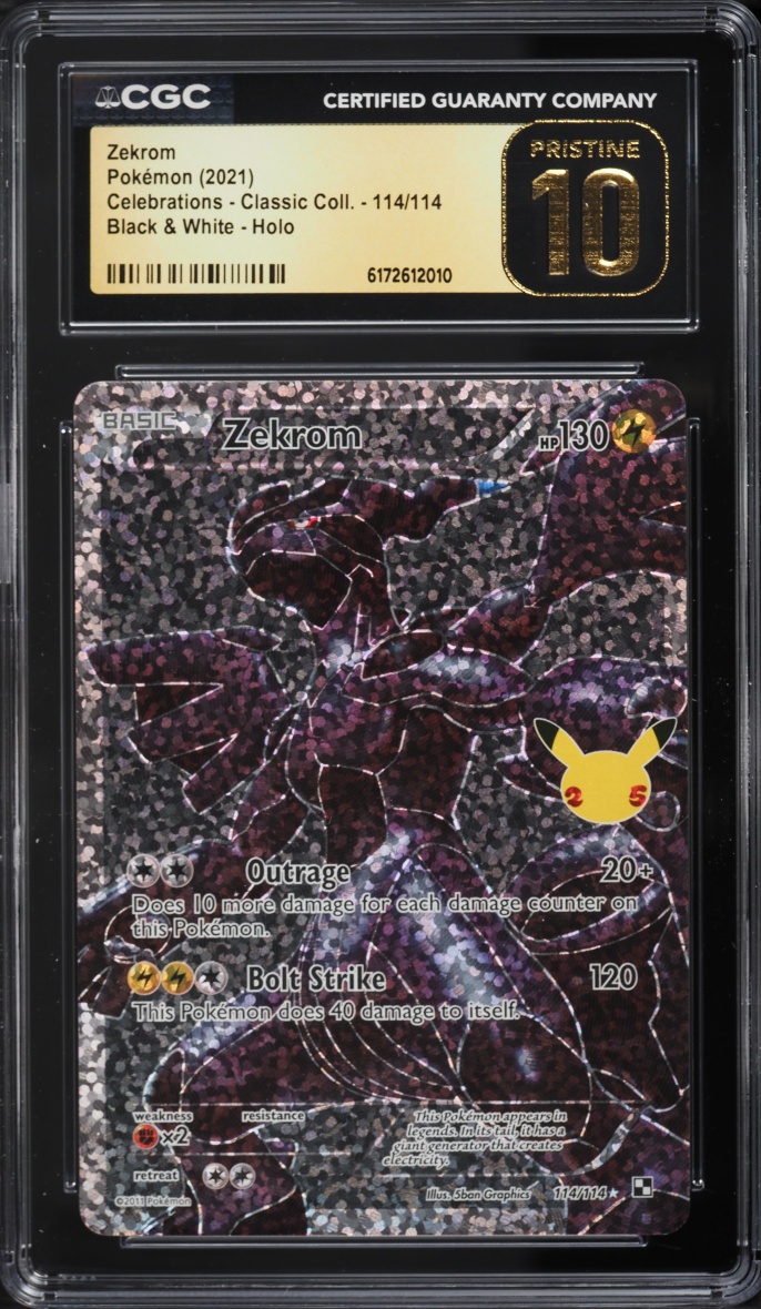 2021 Pokemon Sword & Shield Celebrations Classic Full Art Zekrom #114 CGC 10 PRISTINE