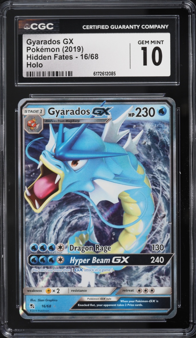 2019 Pokemon Sun & Moon Hidden Fates Holo Gyarados GX #16 CGC 10 GEM MINT