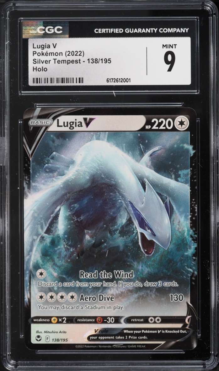 2022 Pokemon Sword & Shield Silver Tempest Holo Lugia V #138 CGC 9 MINT