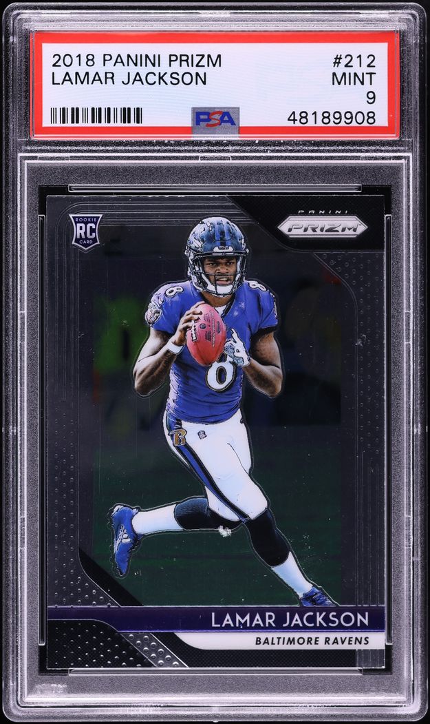 2018 Panini Prizm Lamar Jackson ROOKIE #212 PSA 9 MINT