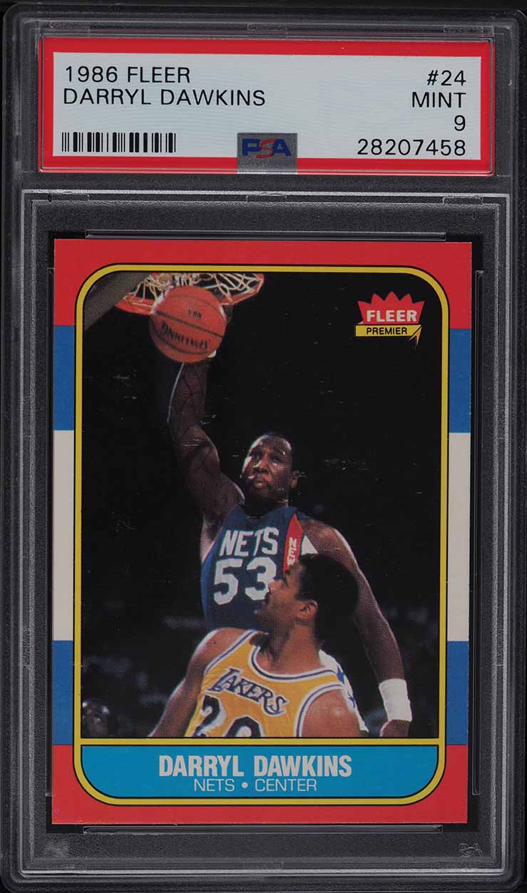 1986 Fleer Basketball Darryl Dawkins #24 PSA 9 MINT