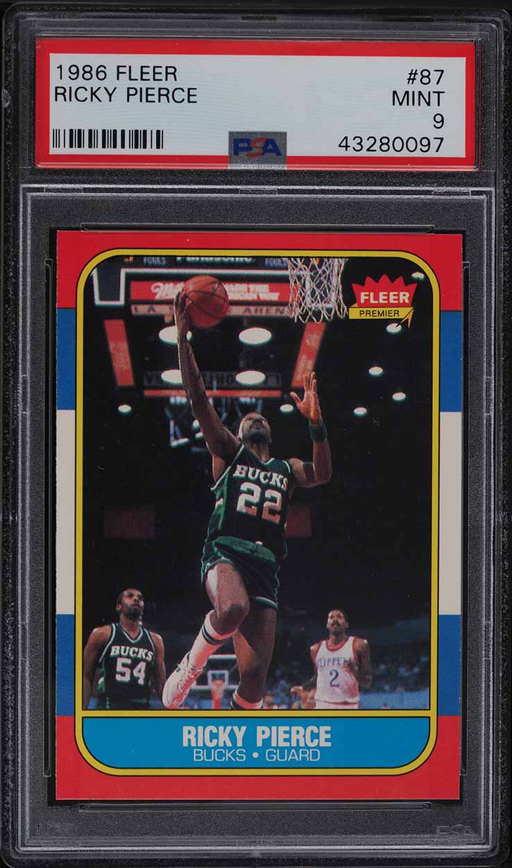 1986 Fleer Basketball Rickey Pierce #87 PSA 9 MINT