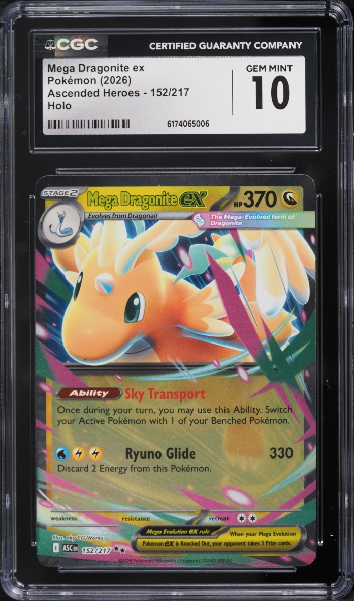 2026 Pokemon Mega Evolution Ascended Heroes Holo Mega Dragonite EX #152 CGC 10 GEM MINT