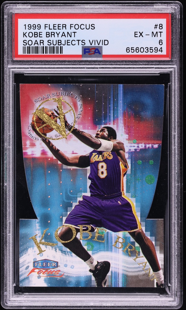 1999 Fleer Focus Soar Subjects Vivid Die-Cut Kobe Bryant /50 #8 PSA 6 EXMT - Photo 1