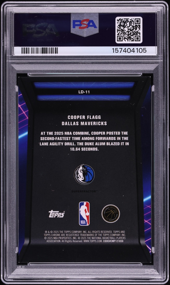 2025 Topps Chrome Loading Superfractor Cooper Flagg ROOKIE 1/1 #LD-11 PSA 7 NRMT - Photo 2