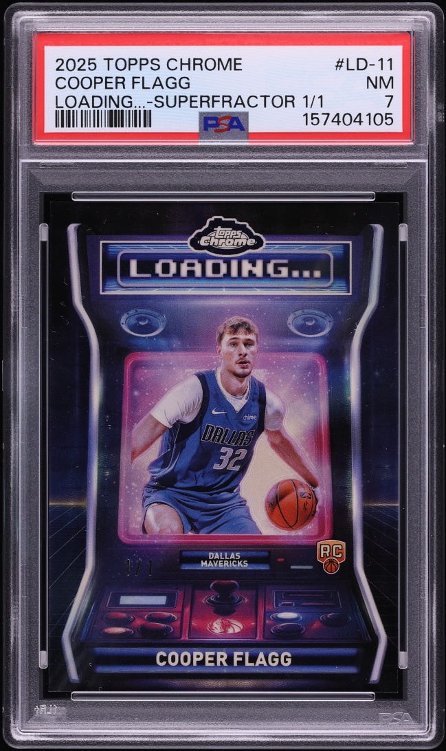 2025 Topps Chrome Loading Superfractor Cooper Flagg ROOKIE 1/1 #LD-11 PSA 7 NRMT - Photo 1