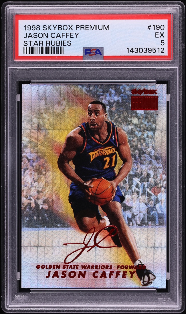 1998 Skybox Premium Star Rubies Jason Caffey /50 #190 PSA 5 EX - Photo 1