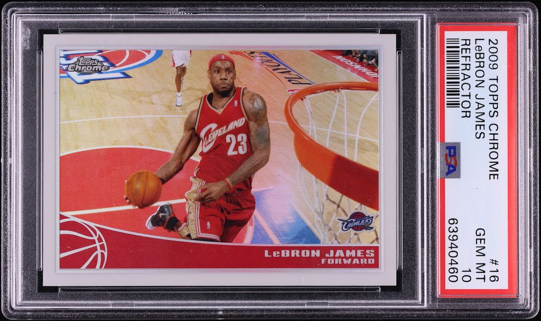 2009 Topps Chrome Refractor LeBron James /500 #16 PSA 10 GEM MINT - Photo 1