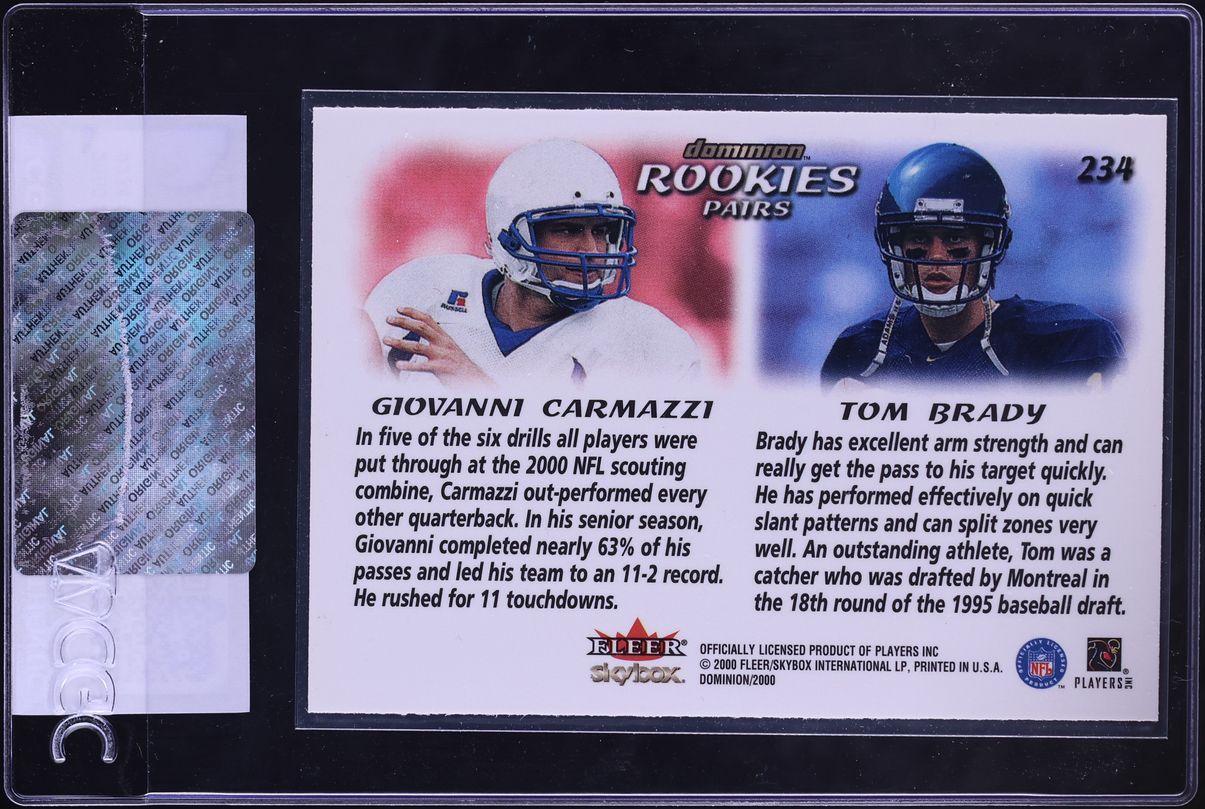 2000 Skybox Dominion Tom Brady ROOKIE #234 CGC AUTH