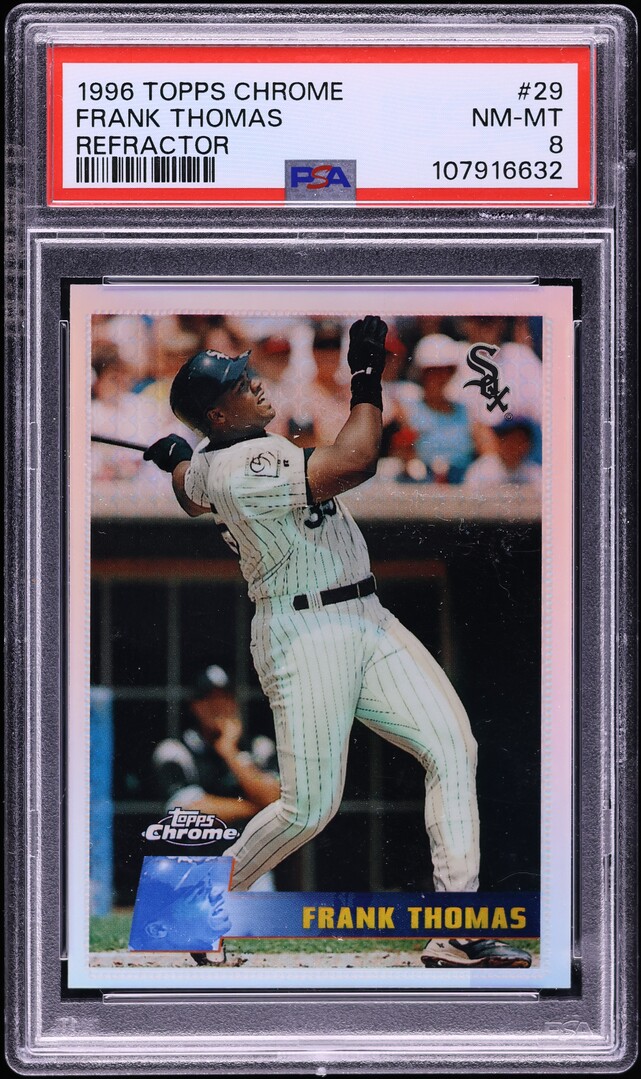 1996 Topps Chrome Refractor Frank Thomas #29 PSA 8 NM-MT