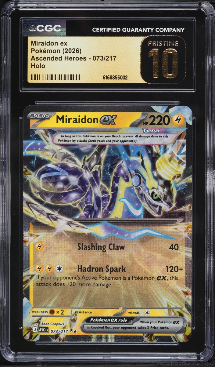 2026 Pokemon Mega Evolution Ascended Heroes Holo Miraidon Ex #73 CGC 10 PRISTINE
