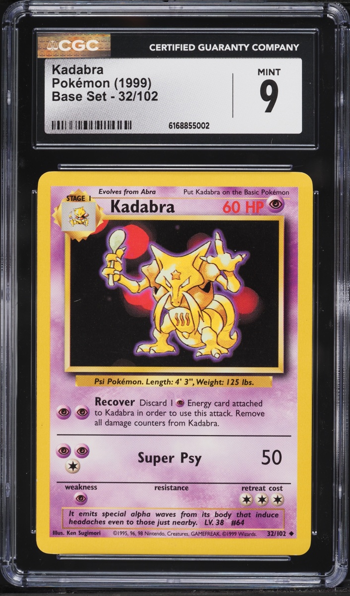 1999 Pokemon Base Set Kadabra #32 CGC 9 MINT