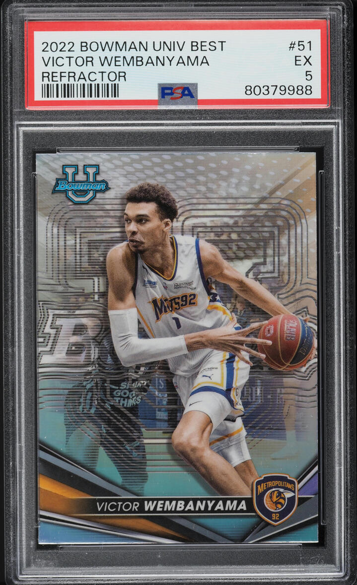 2022 Bowman University Best Refractor Victor Wembanyama ROOKIE #51 PSA 5 EX