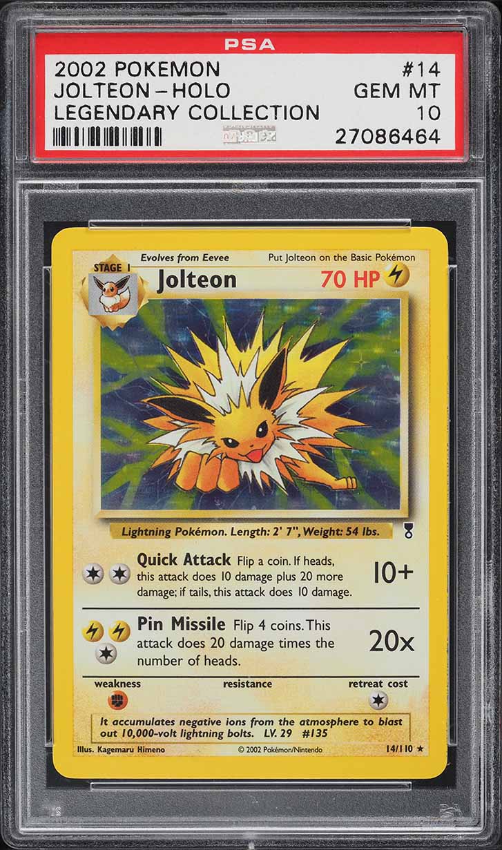 2002 Pokemon Legendary Collection Holo Jolteon #14 PSA 10 GEM MINT