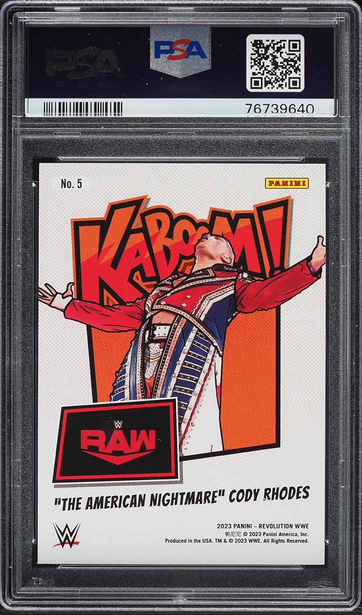2023 Panini Revolution WWE Kaboom! Cody Rhodes #5 PSA 10 GEM MINT