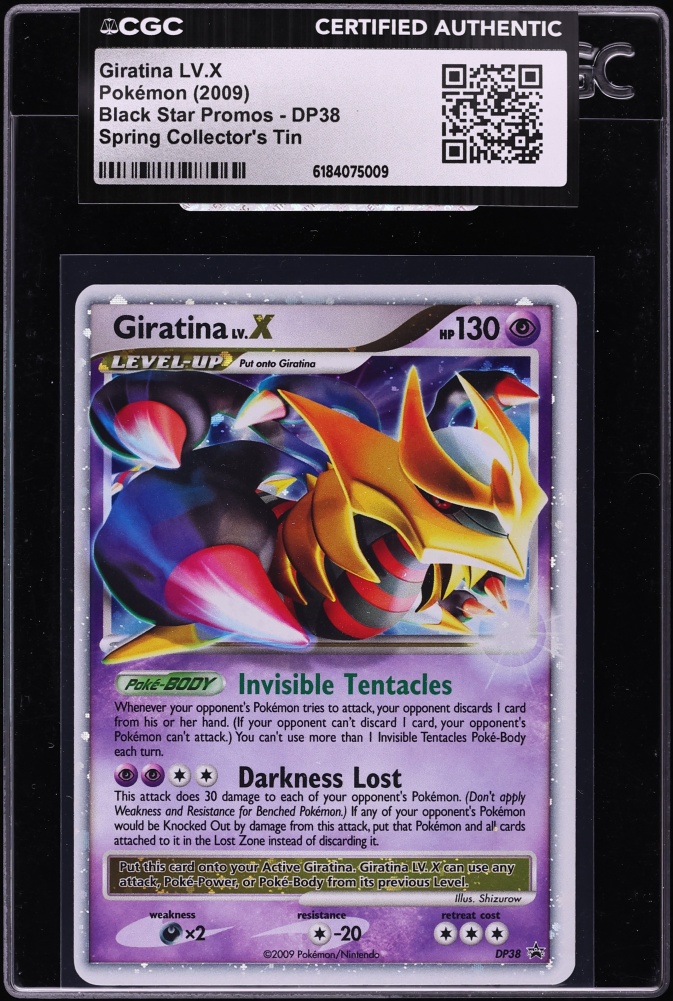 2009 Pokemon Diamond & Pearl Promo Spring Collector's Tin Holo Giratina LV.X #DP38 CGC AUTH
