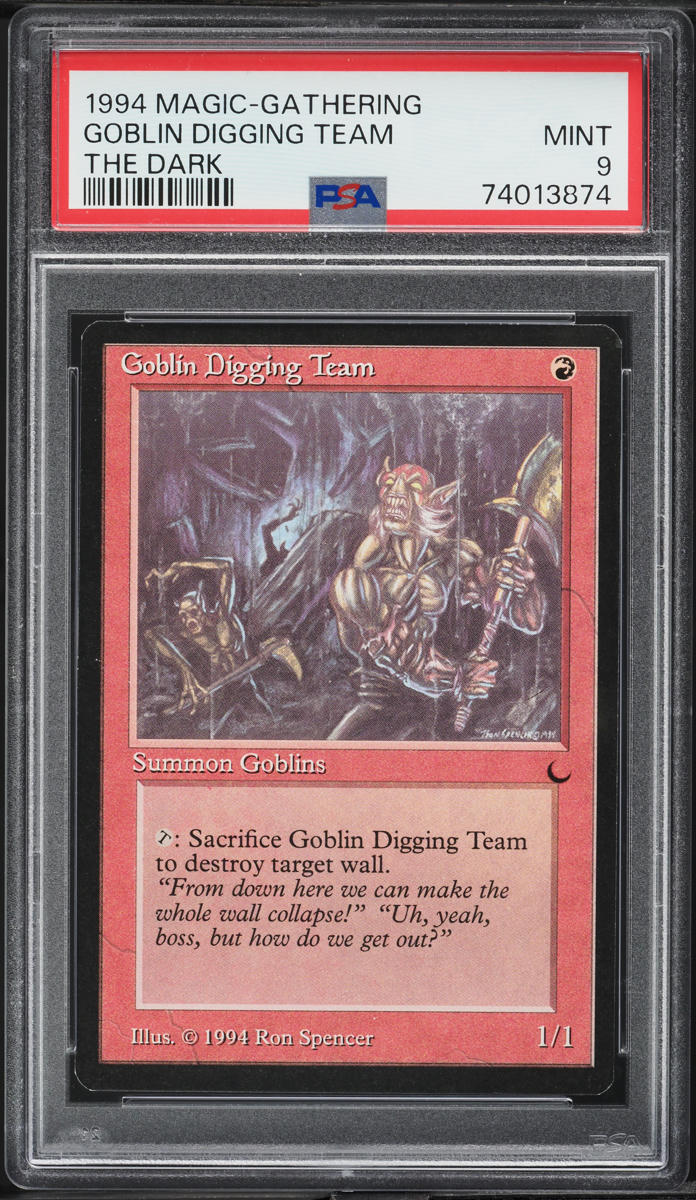 1994 Magic The Gathering MTG The Dark Goblin Digging Team PSA 9 MINT on ...