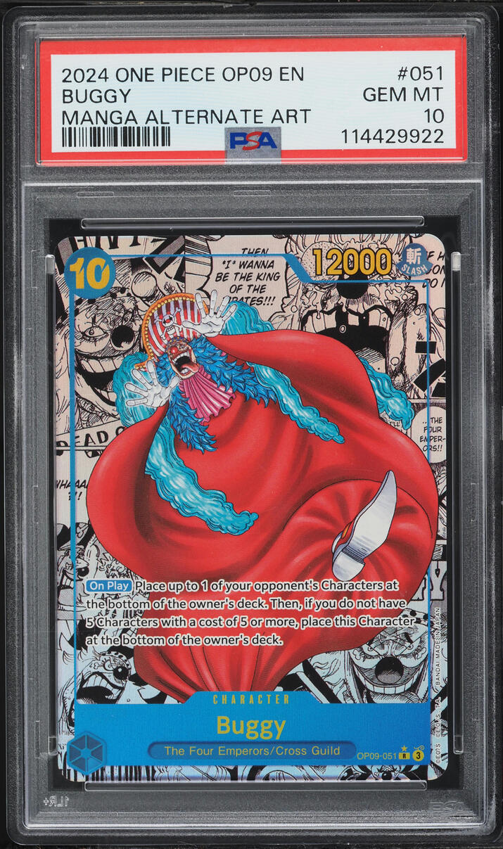 2024 One Piece Emperors In The New World Manga Art Buggy #OP09-051 PSA 10 GEM MINT