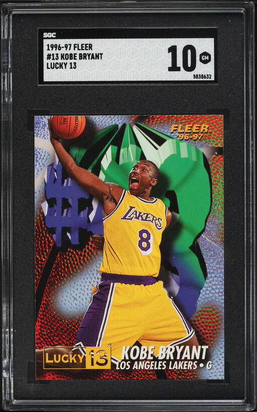 1996 Fleer Lucky 13 Kobe Bryant ROOKIE #13 PSA 9 MINT on Fanatics