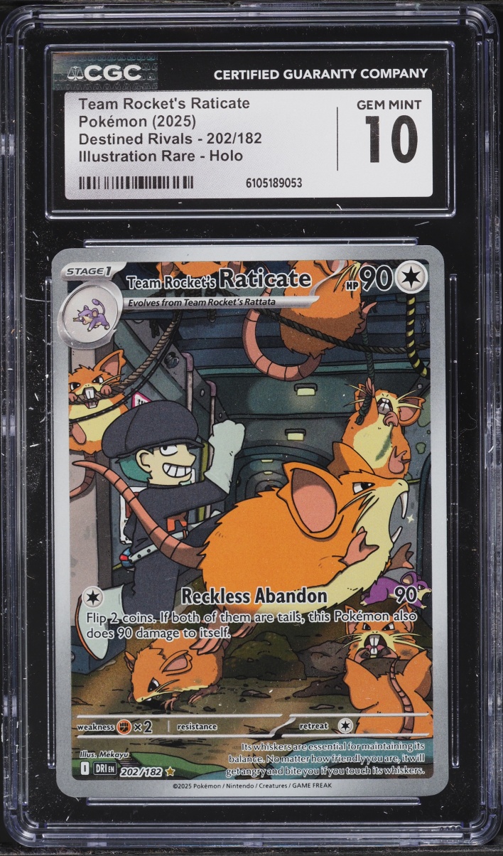 2025 Pokemon Scarlet & Violet Destined Rivals IR Team Rocket's Raticate #202 CGC 10 GEM MINT