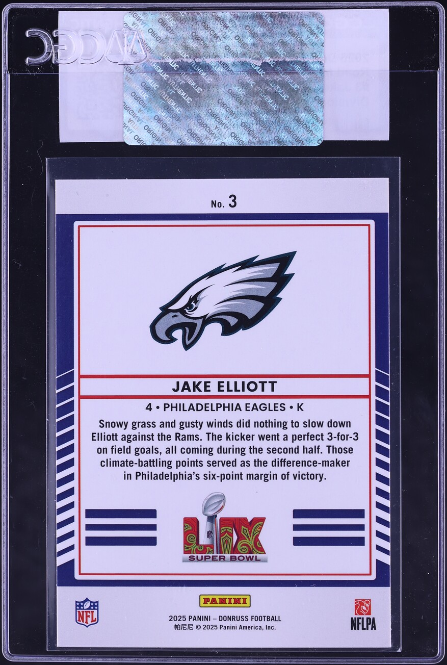 2025 Donruss Road To The Super Bowl Divisional Round Jake Elliott #3 CGC AUTH