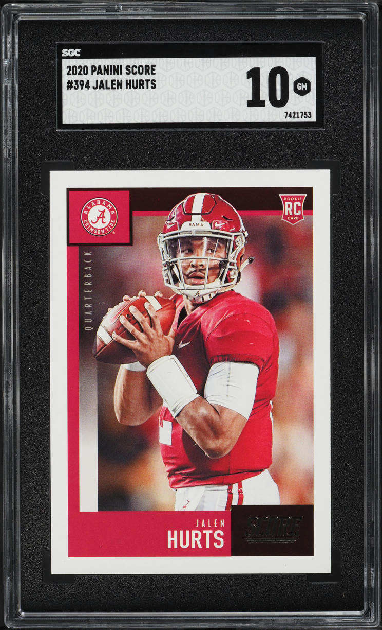 2020 Score Football Jalen Hurts ROOKIE #394 SGC 10 GEM MINT
