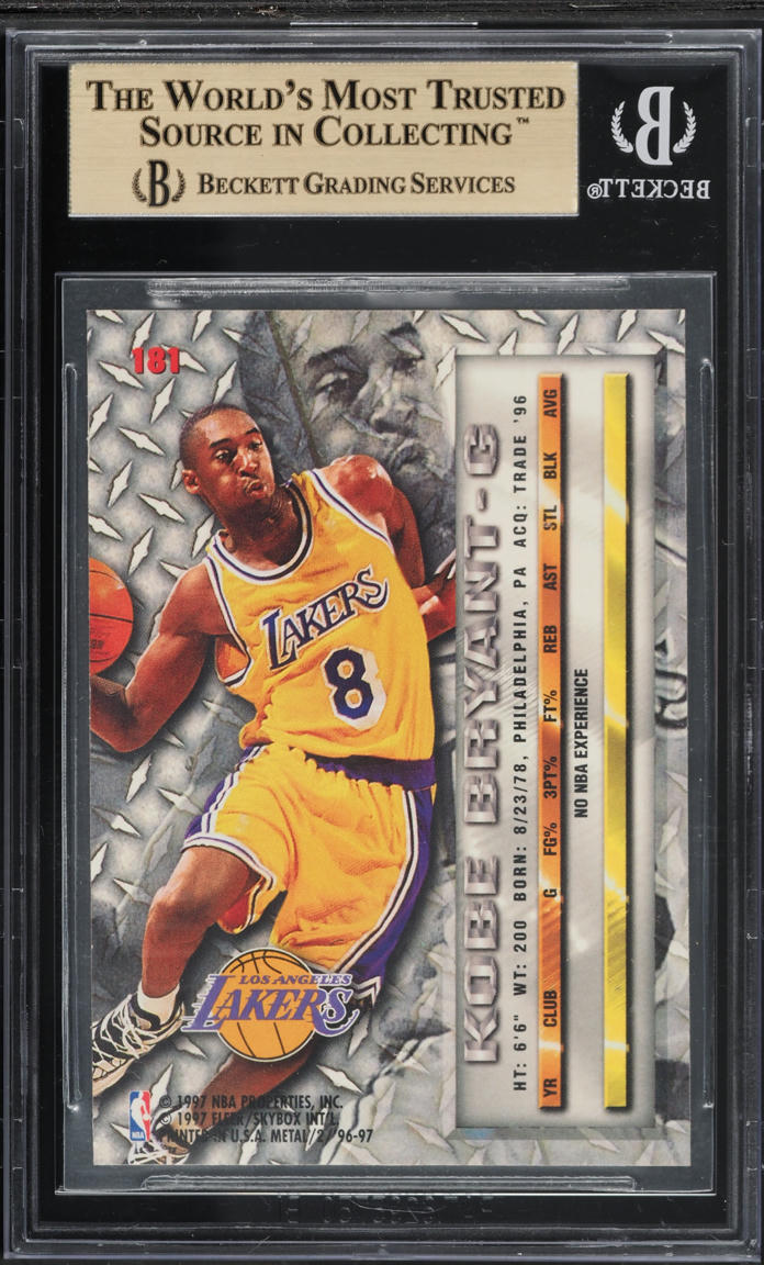 1996 Metal Basketball Kobe Bryant ROOKIE #181 BGS 9.5 GEM MINT
