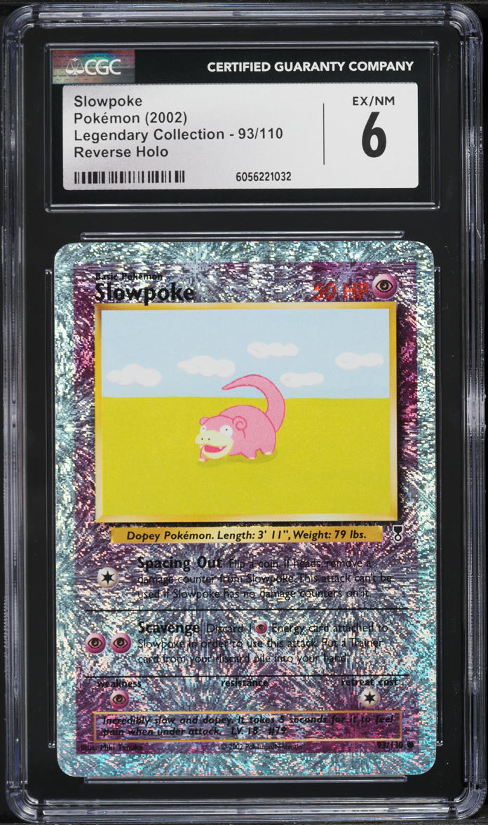 2002 Pokemon Legendary Collection Reverse Holo Slowpoke #93 CGC 6 EXMT