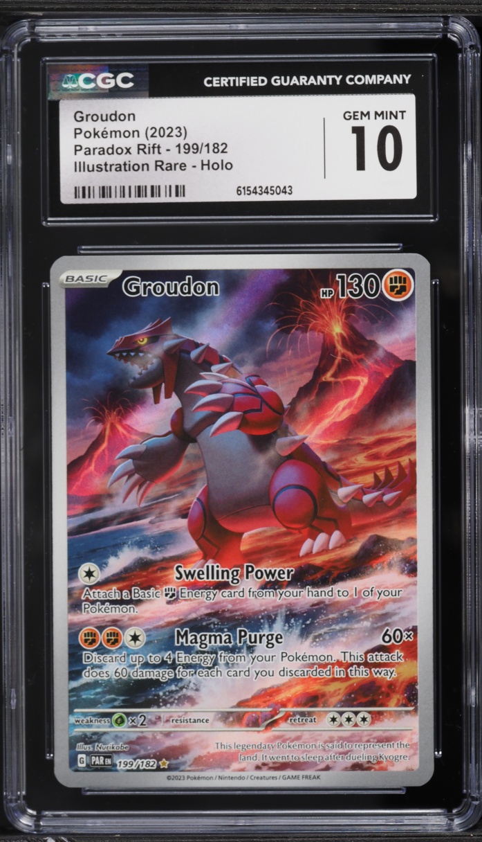 2023 Pokemon Scarlet & Violet Paradox Rift IR Groudon #199 CGC 10 GEM MINT