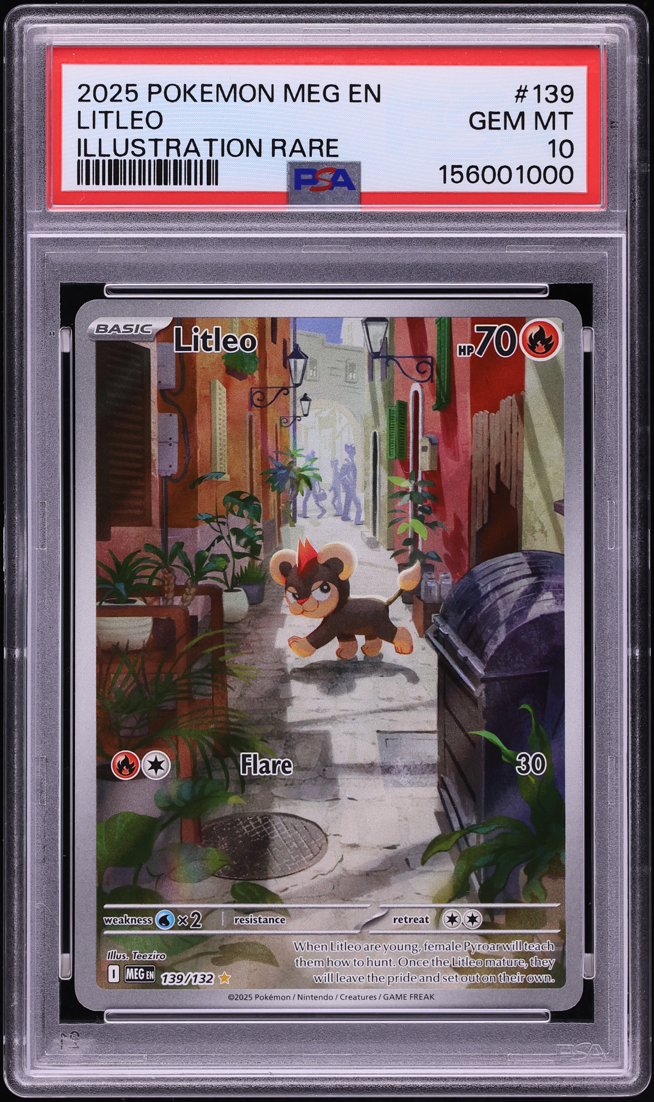 2025 Pokemon Mega Evolution IR Litleo #139 PSA 10 GEM MINT