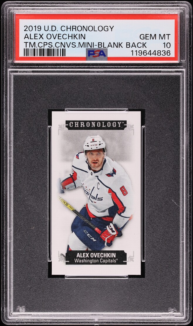 2019 Upper Deck Chronology Time Capsules Canvas Mini Blank Back Alexander Ovechkin 3/3 PSA 10 - Photo 1