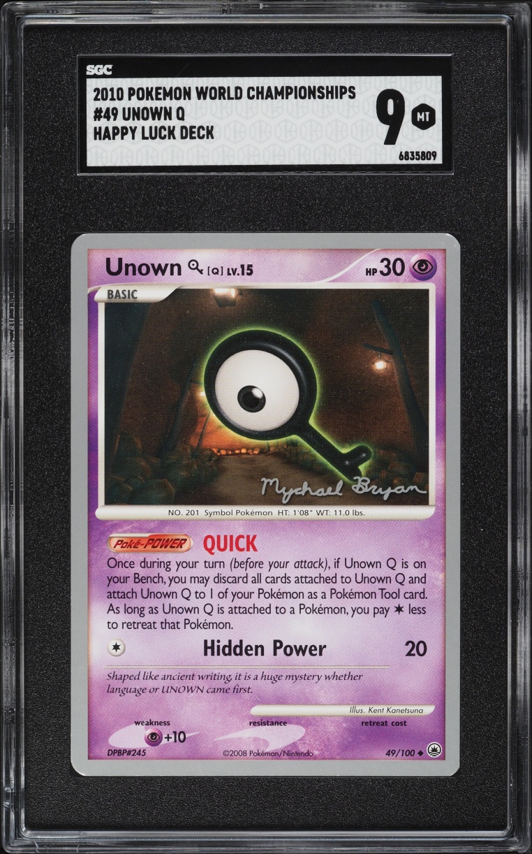 2010 Pokemon DP World Championships Happy Luck Deck Unown Q #49 SGC 9 MINT
