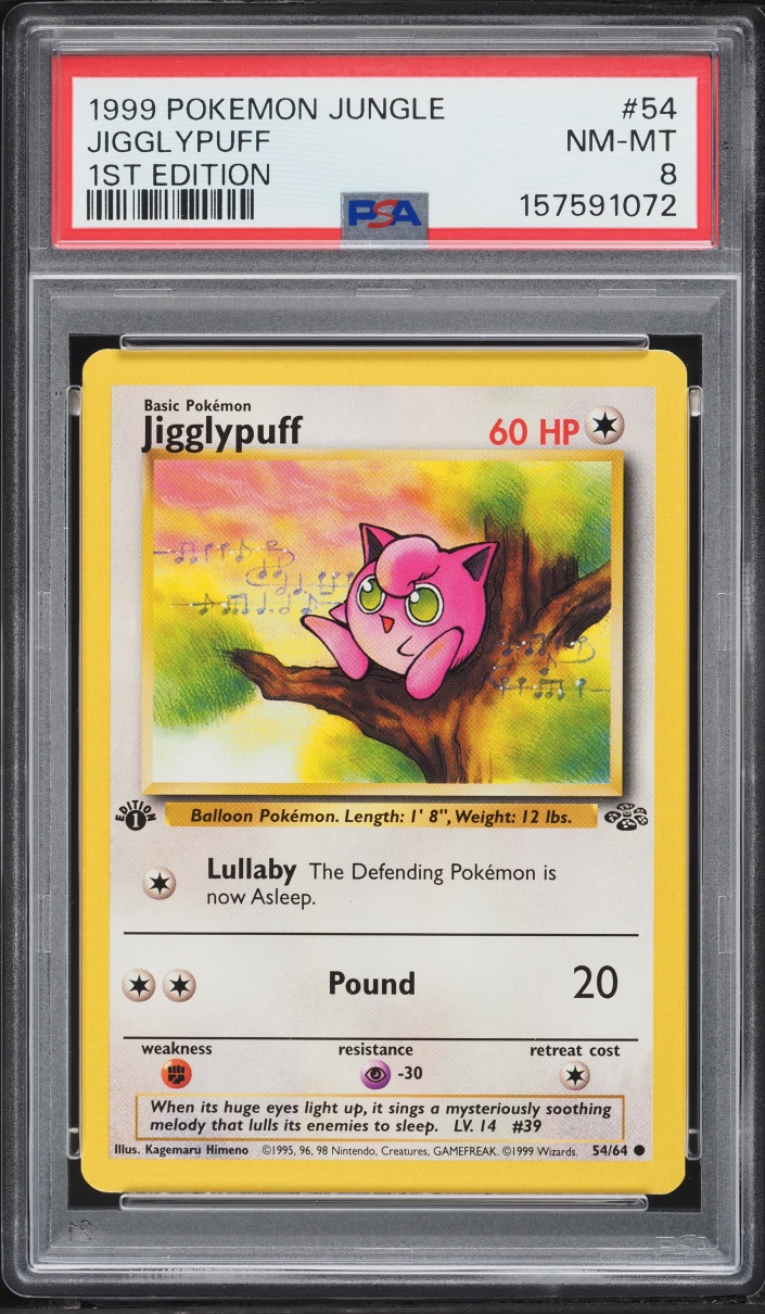 1999 Pokemon Jungle 1st Edition Jigglypuff #54 PSA 8 NM-MT
