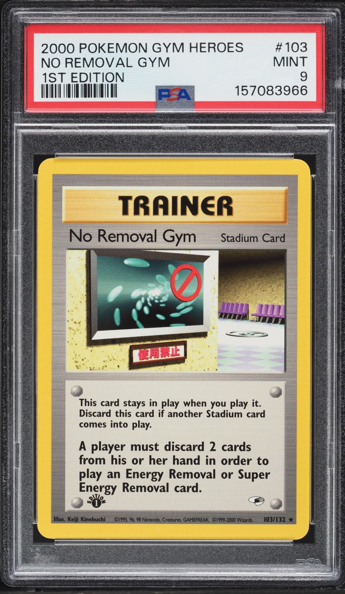 2000 Pokemon Gym Heroes 1st Edition No Removal Gym #103 PSA 9 MINT