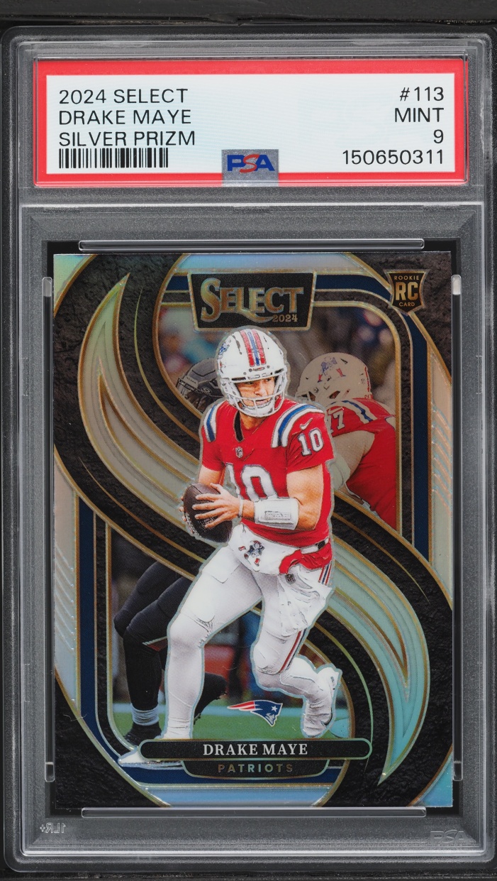 2024 Select Premier Level Silver Prizm Drake Maye ROOKIE #113 PSA 9 MINT