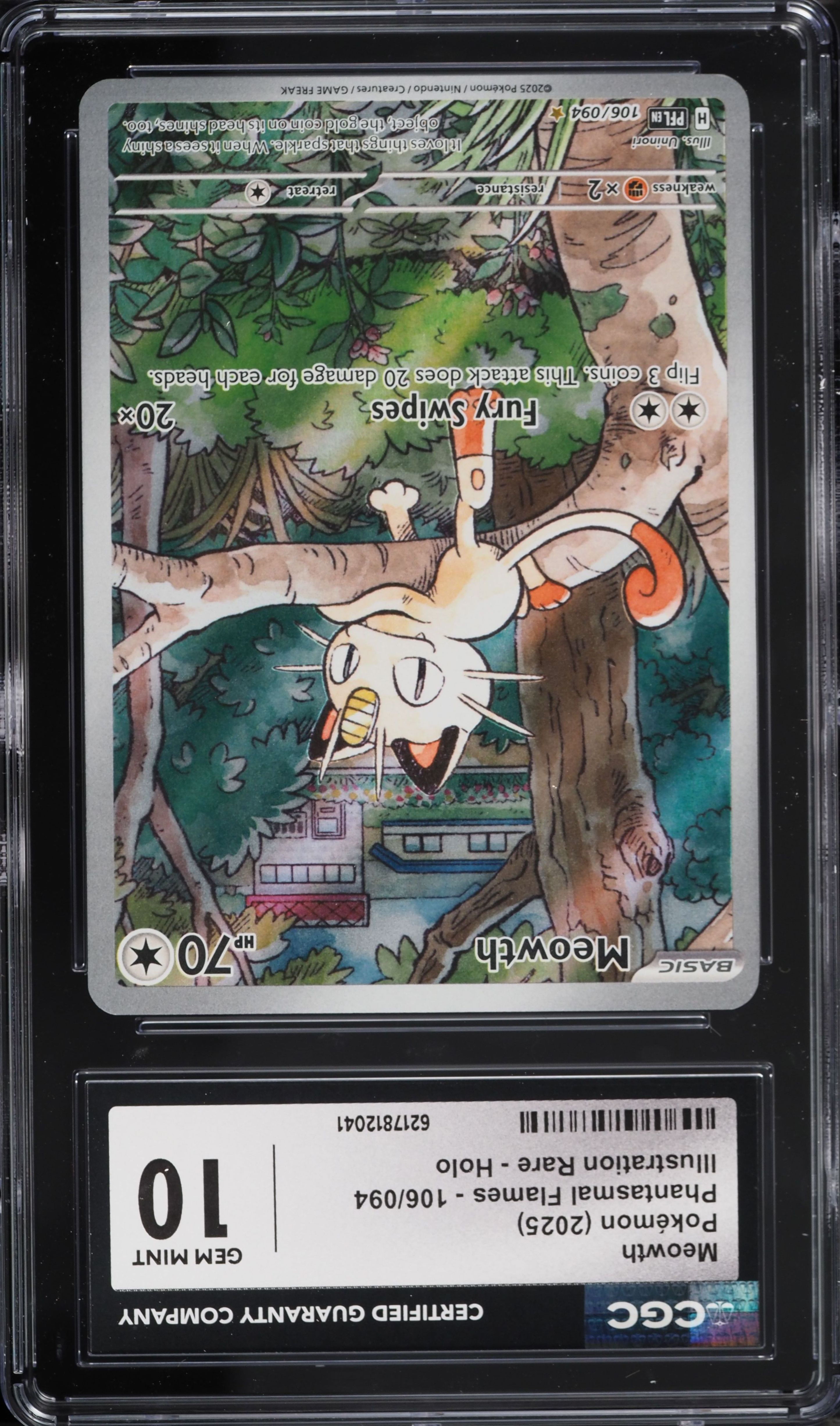 2025 Pokemon Mega Evolution Phantasmal Flames IR Meowth #106 CGC 10 GEM MINT