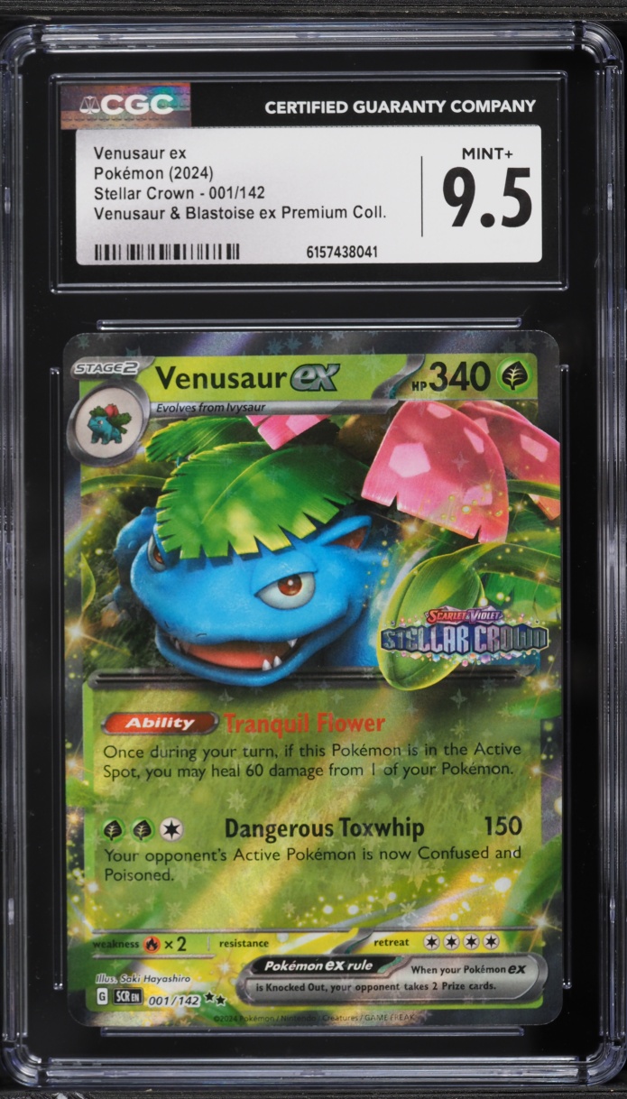 2024 Pokemon Scarlet & Violet Stellar Crown Premium Collection Holo Venusaur ex #1 CGC 9.5
