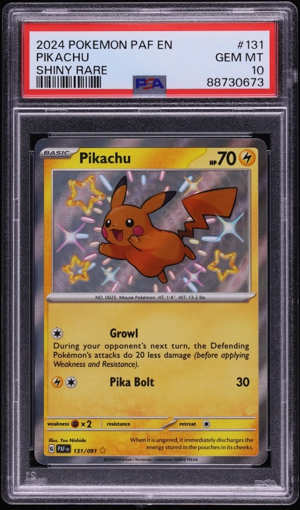 2024 Pokemon Scarlet & Violet Paldean Fates Shiny Pikachu #131 PSA 10 GEM MINT