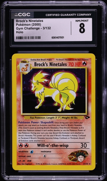2000 Pokemon Gym Challenge Holo Brock's Ninetales #3 CGC 8 NM-MT