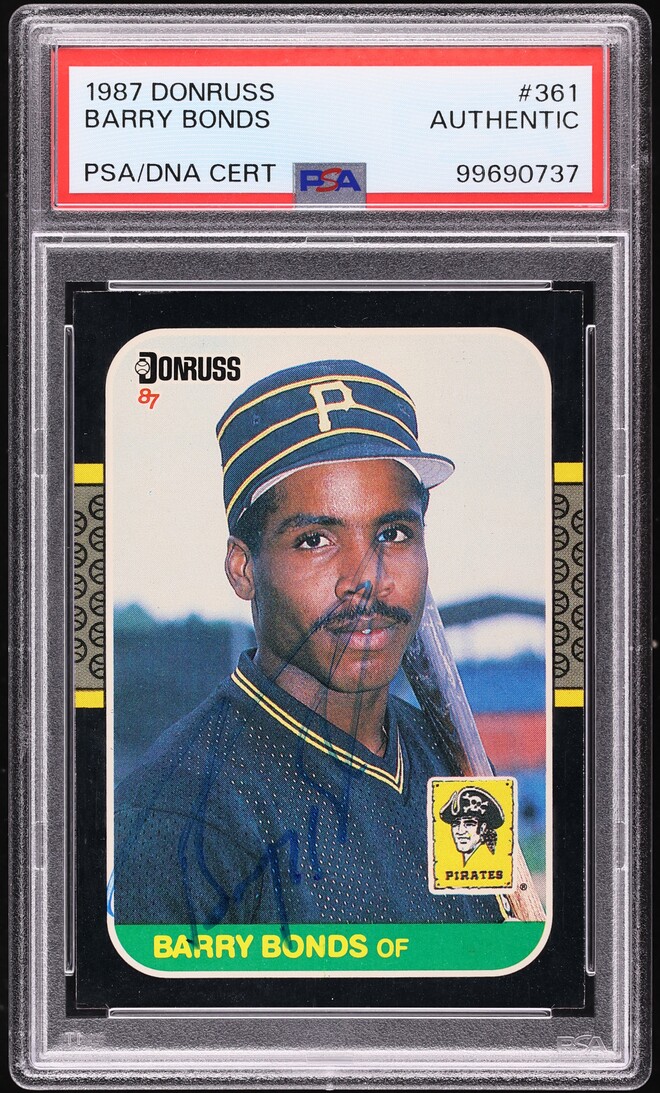 1987 Donruss Barry Bonds ROOKIE AUTO #361 DNA/PSA AUTH
