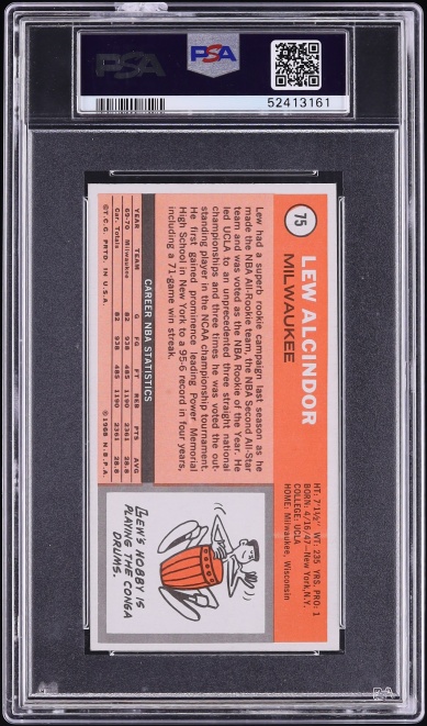 1970 Topps Basketball Lew Alcindor ROOKIE #75 PSA 7 NRMT