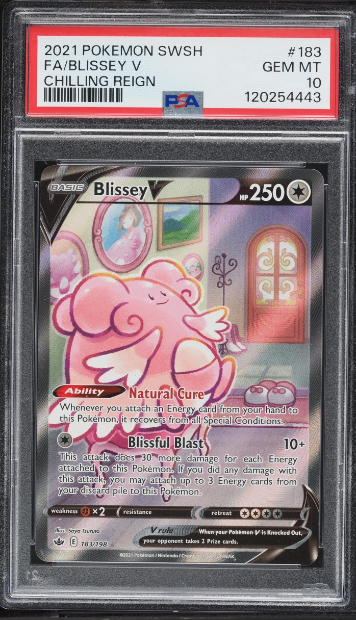 2021 Pokemon Sword & Shield Chilling Reign Full Art Blissey V #183 PSA 10 GEM MINT