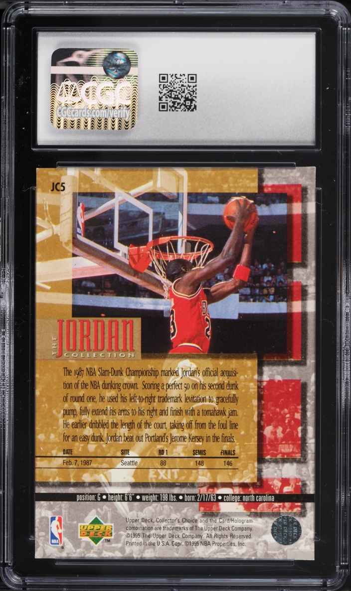 1995 Upper Deck The Jordan Collection Michael Jordan #JC5 CGC 9 MINT