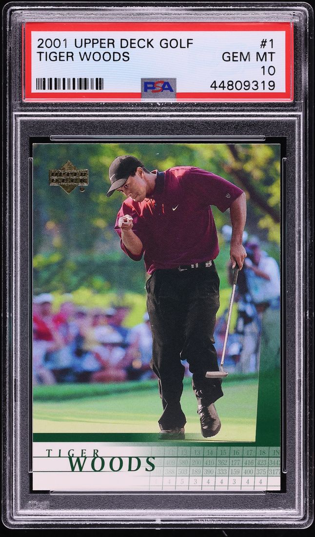 2001 Upper Deck Golf Tiger Woods ROOKIE #1 PSA 10 GEM MINT