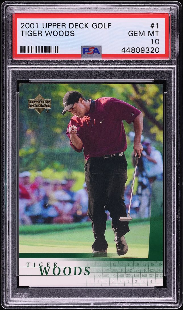 2001 Upper Deck Golf Tiger Woods ROOKIE #1 PSA 10 GEM MINT