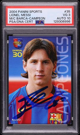 2007 Futera World Football Unique Lionel Messi #81 BGS 9 MINT on